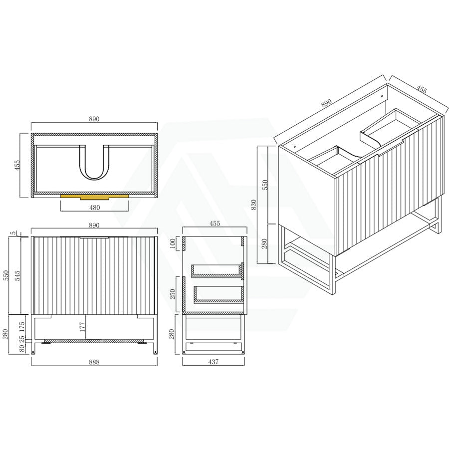 600-1500Mm Thena Freestanding Plywood Vanity Matt White Linear Surface Single/Double Bowls Cabinet