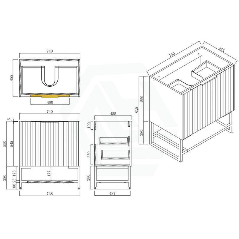 600-1500Mm Thena Freestanding Plywood Vanity Matt White Linear Surface Single/Double Bowls Cabinet