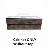 600-1500Mm Wall Hung Bathroom Floating Vanity Dark Grey Wood Grain Pvc Filmed Drawers Cabinet