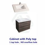 600-1500Mm Wall Hung Bathroom Floating Vanity Dark Grey Wood Grain Pvc Filmed Drawers Cabinet