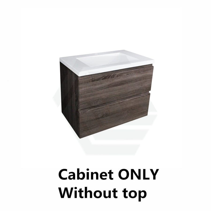 600-1500Mm Wall Hung Bathroom Floating Vanity Dark Grey Wood Grain Pvc Filmed Drawers Cabinet