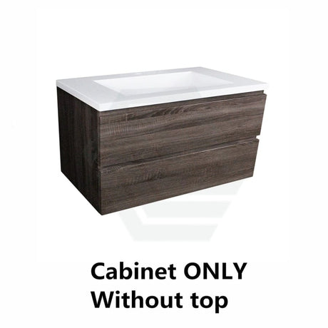 600-1500Mm Wall Hung Bathroom Floating Vanity Dark Grey Wood Grain Pvc Filmed Drawers Cabinet