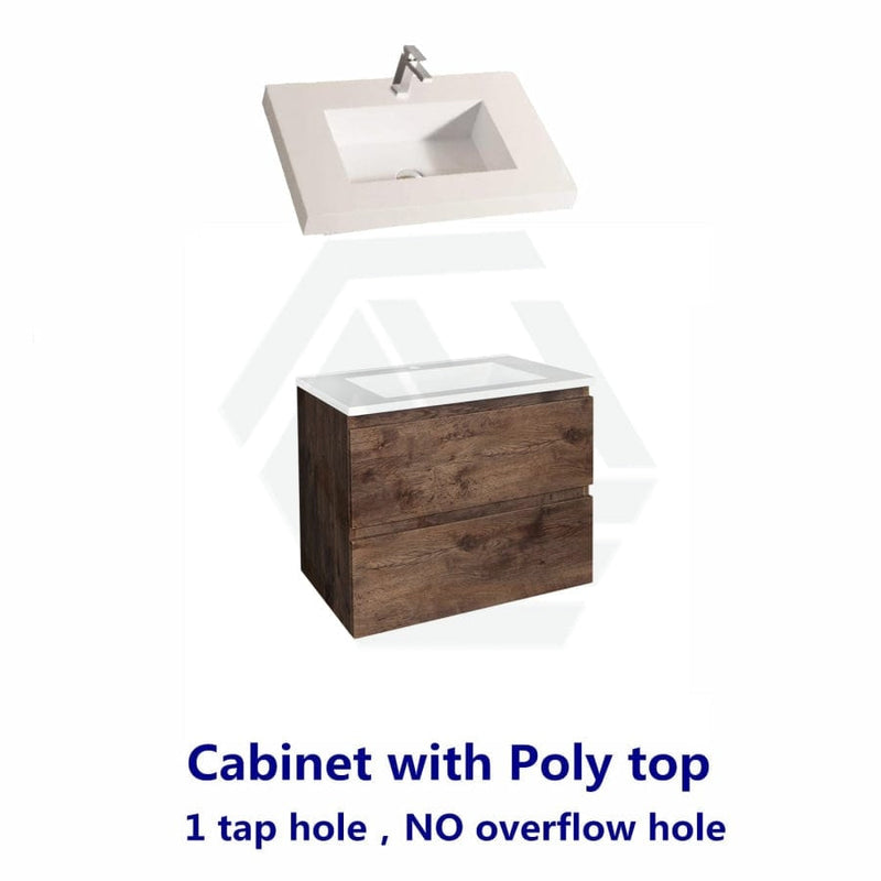 600-1500Mm Wall Hung Bathroom Floating Vanity Dark Oak Wood Grain Pvc Filmed Drawers Cabinet