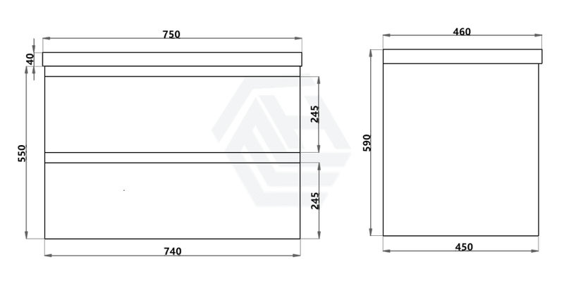 600-1500Mm Wall Hung Bathroom Floating Vanity Dark Oak Wood Grain Pvc Filmed Drawers Cabinet