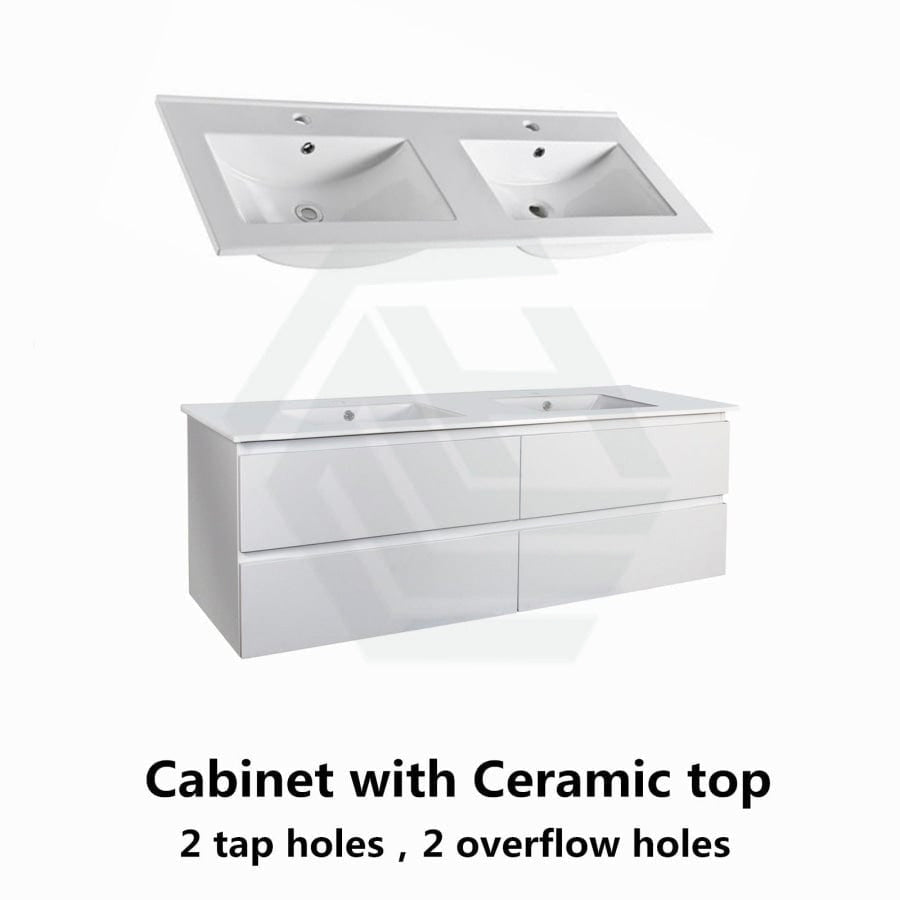 600-1500Mm Wall Hung Bathroom Floating Vanity Matt White Pvc Vacuum Filmed Drawers Cabinet