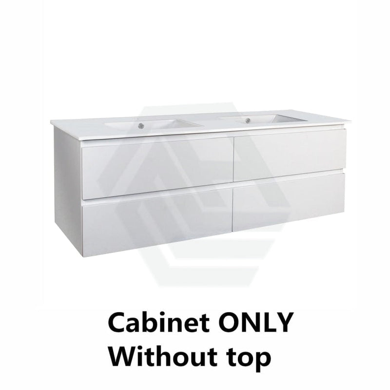 600-1500Mm Wall Hung Bathroom Floating Vanity Matt White Pvc Vacuum Filmed Drawers Cabinet