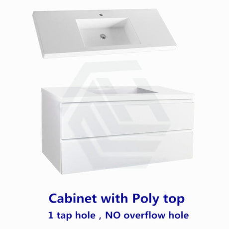 600-1500Mm Wall Hung Bathroom Floating Vanity Matt White Pvc Vacuum Filmed Drawers Cabinet