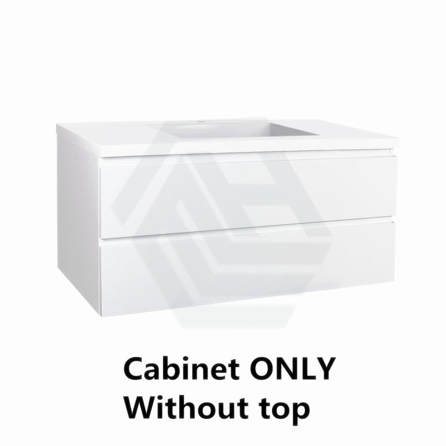 600-1500Mm Wall Hung Bathroom Floating Vanity Matt White Pvc Vacuum Filmed Drawers Cabinet