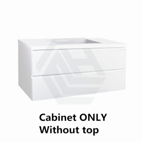 600-1500Mm Wall Hung Bathroom Floating Vanity Matt White Pvc Vacuum Filmed Drawers Cabinet