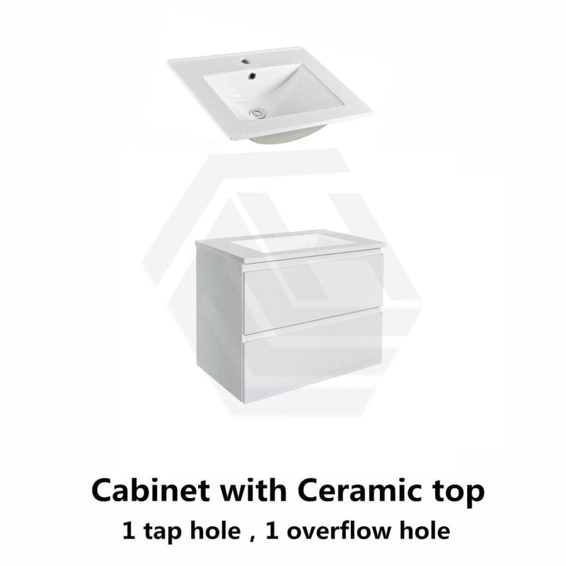 600-1500Mm Wall Hung Bathroom Floating Vanity Matt White Pvc Vacuum Filmed Drawers Cabinet