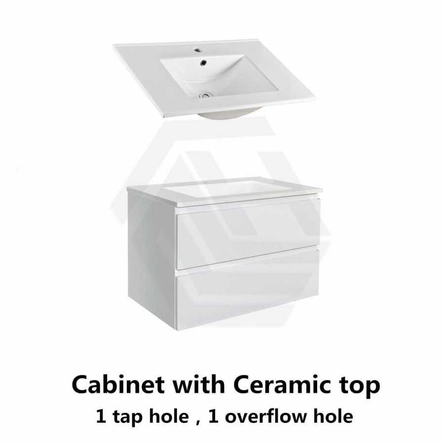 600-1500Mm Wall Hung Bathroom Floating Vanity Matt White Pvc Vacuum Filmed Drawers Cabinet