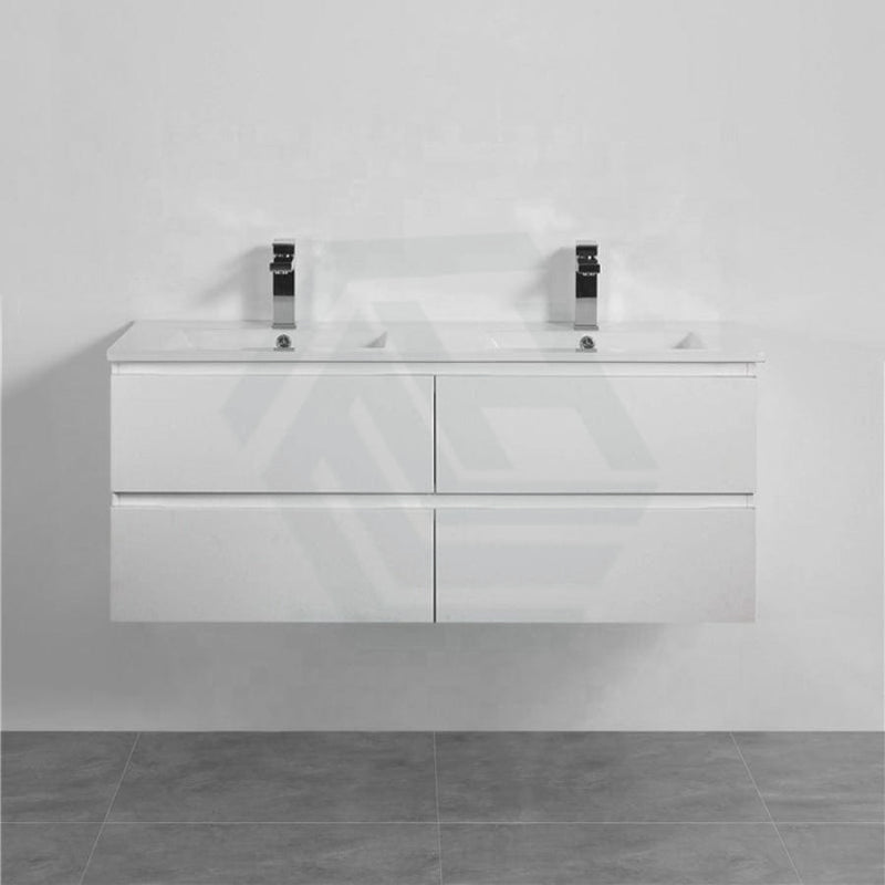 600-1500Mm Wall Hung Bathroom Floating Vanity Matt White Pvc Vacuum Filmed Drawers Cabinet