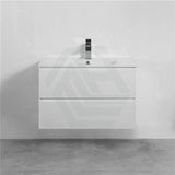 600-1500Mm Wall Hung Bathroom Floating Vanity Matt White Pvc Vacuum Filmed Drawers Cabinet