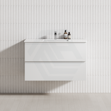 600-1500Mm Wall Hung Bathroom Floating Vanity Matt White Pvc Vacuum Filmed Drawers Cabinet