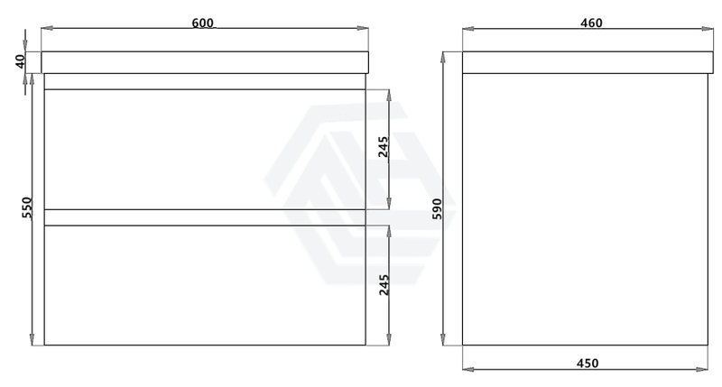 600-1500Mm Wall Hung Bathroom Floating Vanity Matt White Pvc Vacuum Filmed Drawers Cabinet