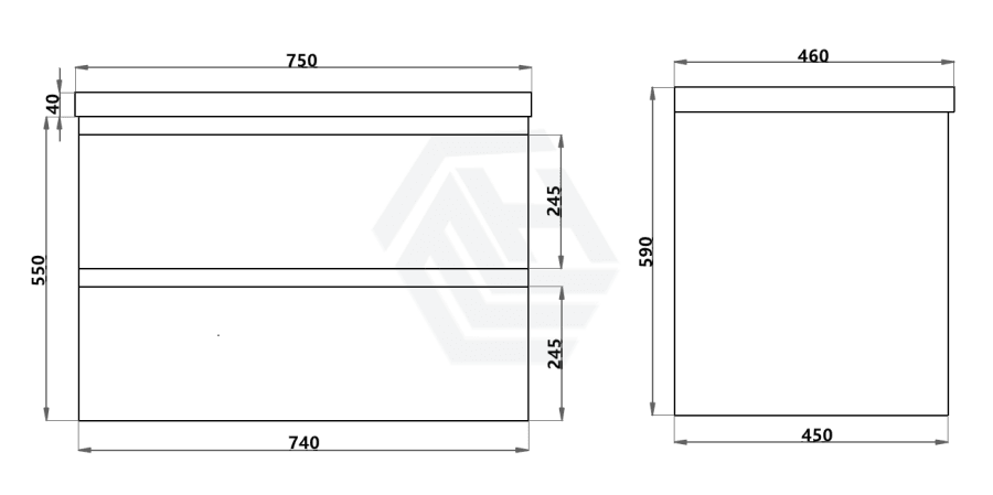 600-1500Mm Wall Hung Bathroom Floating Vanity Matt White Pvc Vacuum Filmed Drawers Cabinet