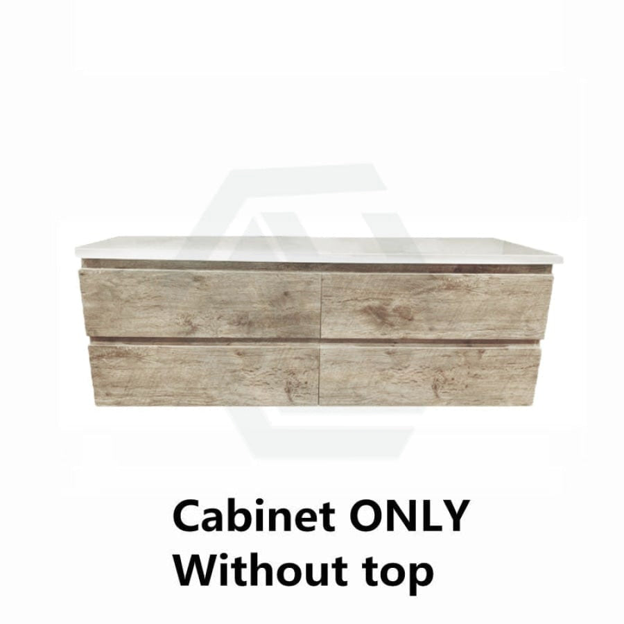 600-1500Mm Wall Hung Bathroom Floating Vanity White Oak Wood Grain Pvc Filmed Drawers Cabinet