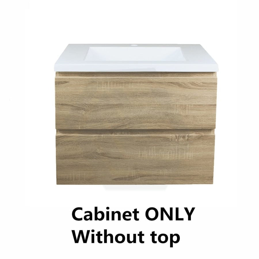 600-1500Mm Wall Hung Bathroom Floating Vanity White Oak Wood Grain Pvc Filmed Drawers Cabinet