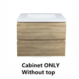 600-1500Mm Wall Hung Bathroom Floating Vanity White Oak Wood Grain Pvc Filmed Drawers Cabinet