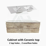 600-1500Mm Wall Hung Bathroom Floating Vanity White Oak Wood Grain Pvc Filmed Drawers Cabinet