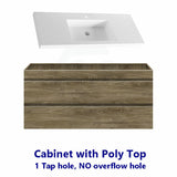 600-1500Mm Wall Hung Bathroom Vanity Dark Timber Cabinet Only