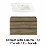 600-1500Mm Wall Hung Bathroom Vanity Dark Timber Cabinet Only