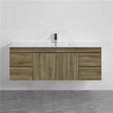 600-1500Mm Wall Hung Bathroom Vanity Dark Timber Cabinet Only