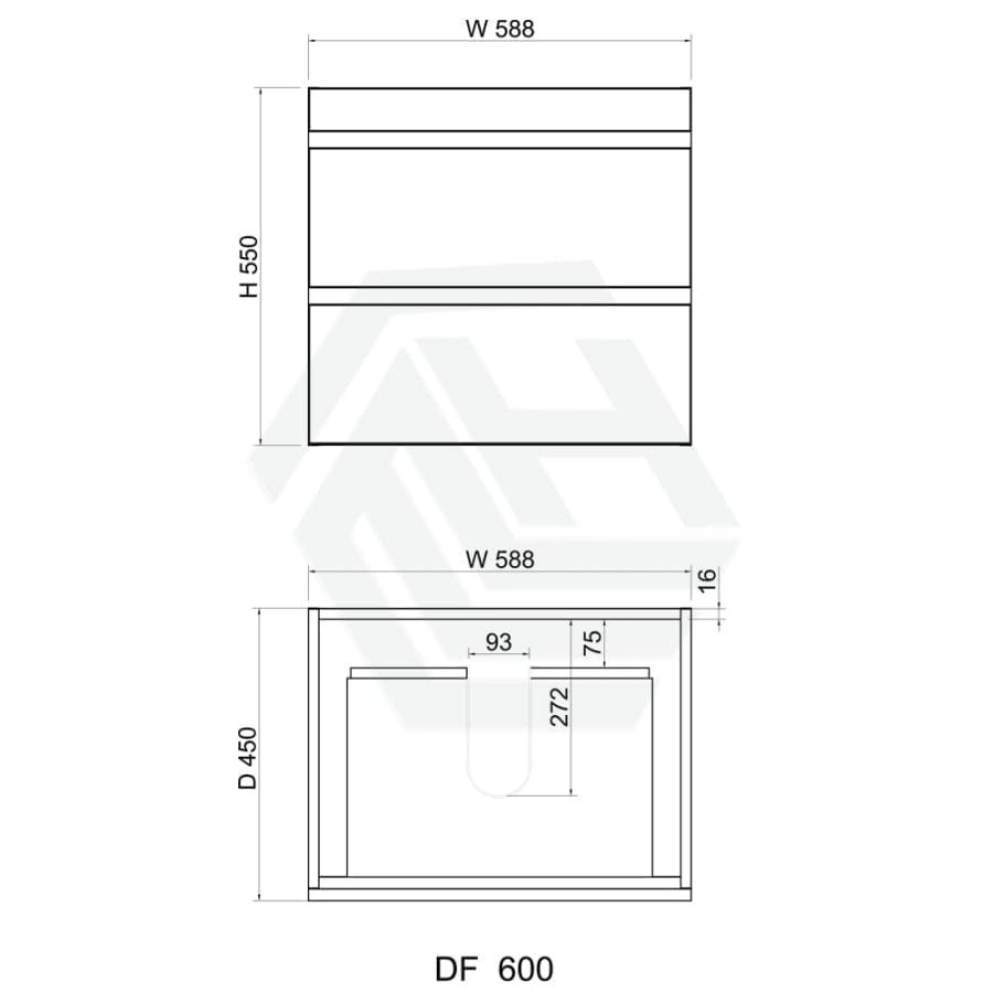 600-1500Mm Wall Hung Bathroom Vanity Dark Timber Cabinet Only