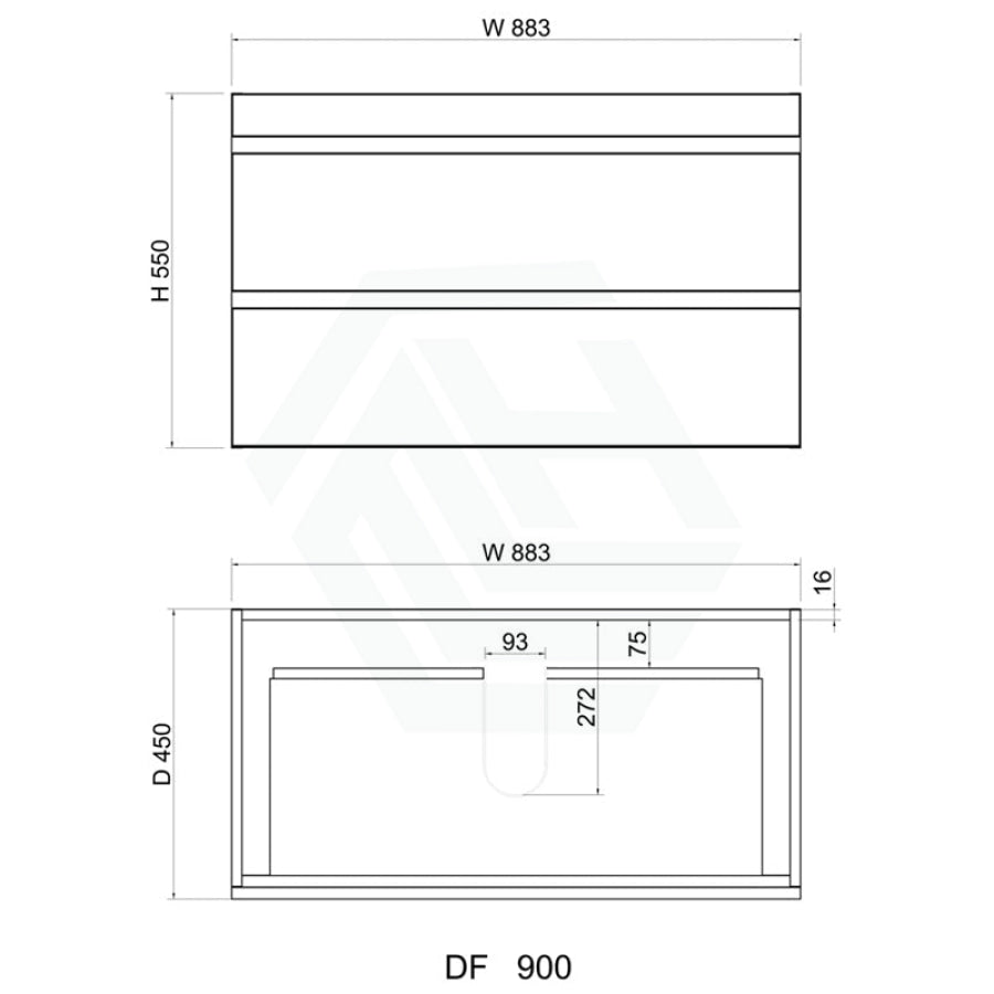 600-1500Mm Wall Hung Bathroom Vanity Dark Timber Cabinet Only