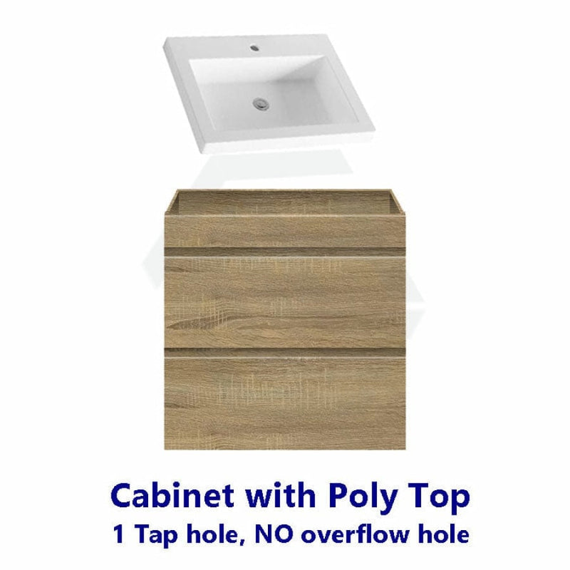 600-1500Mm Wall Hung Bathroom Vanity Timber Wood Grain Drawers Cabinet Only&Ceramic/Poly Top