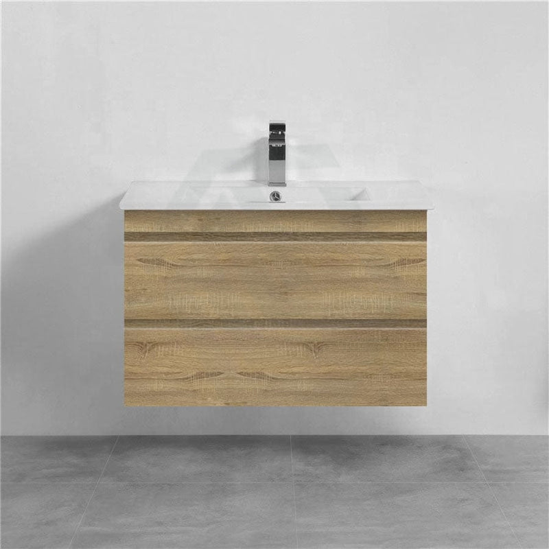 600-1500Mm Wall Hung Bathroom Vanity Timber Wood Grain Drawers Cabinet Only&Ceramic/Poly Top