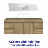 600-1500Mm Wall Hung Bathroom Vanity Timber Wood Grain Drawers Cabinet Only&Ceramic/Poly Top