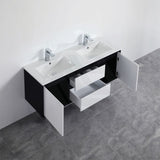 600-1500Mm Wall Hung Pvc Vanity Matt Black & White Cabinet Only For Bathroom 900Mm Vanities