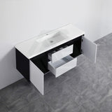 600-1500Mm Wall Hung Pvc Vanity Matt Black & White Cabinet Only For Bathroom 900Mm Vanities