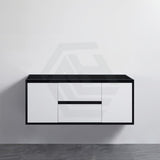 600-1500Mm Wall Hung Pvc Vanity Matt Black & White Cabinet Only For Bathroom 900Mm Vanities