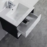 600-1500Mm Wall Hung Pvc Vanity Matt Black & White Cabinet Only For Bathroom 900Mm Vanities