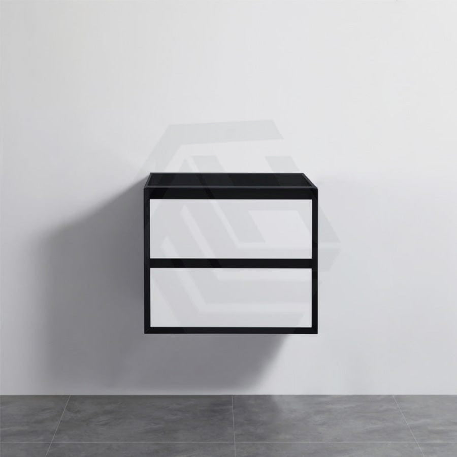 600-1500Mm Wall Hung Pvc Vanity Matt Black & White Cabinet Only For Bathroom 900Mm Vanities