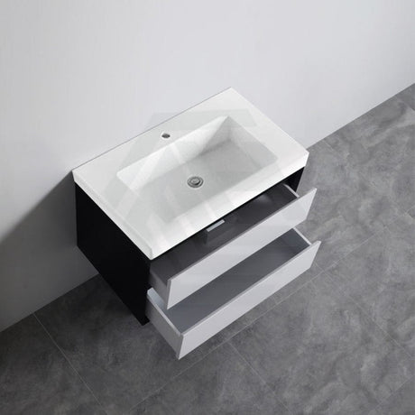 600-1500Mm Wall Hung Pvc Vanity Matt Black & White Cabinet Only For Bathroom 900Mm Vanities