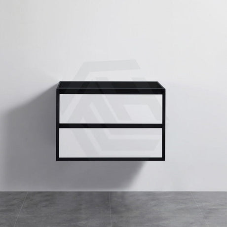 600-1500Mm Wall Hung Pvc Vanity Matt Black & White Cabinet Only For Bathroom 900Mm Vanities