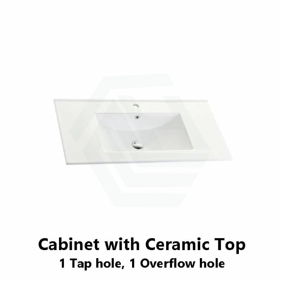 900Mm Wall Hung Pvc Vanity Matt Black & White Cabinet Only For Bathroom Left Hand Drawers / With