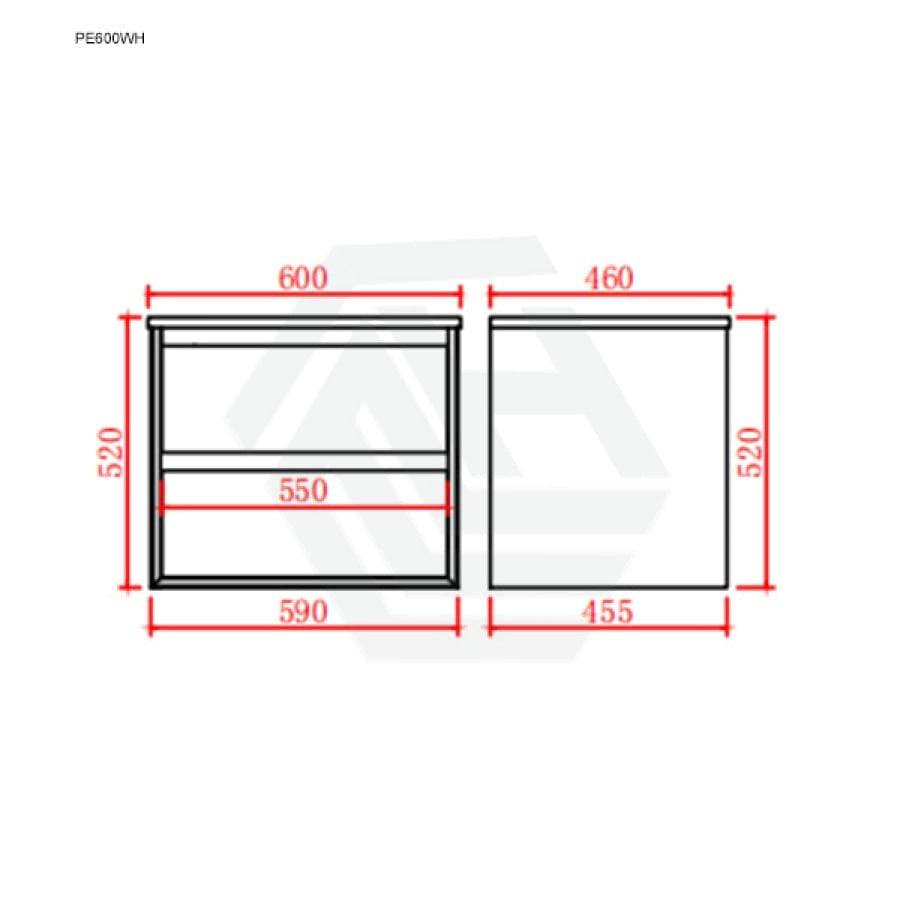 600-1500Mm Wall Hung Pvc Vanity Matt Black & White Cabinet Only For Bathroom 900Mm Vanities