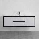 600-1500Mm Wall Hung Pvc Vanity Matt Black & White Cabinet Only For Bathroom 900Mm Vanities