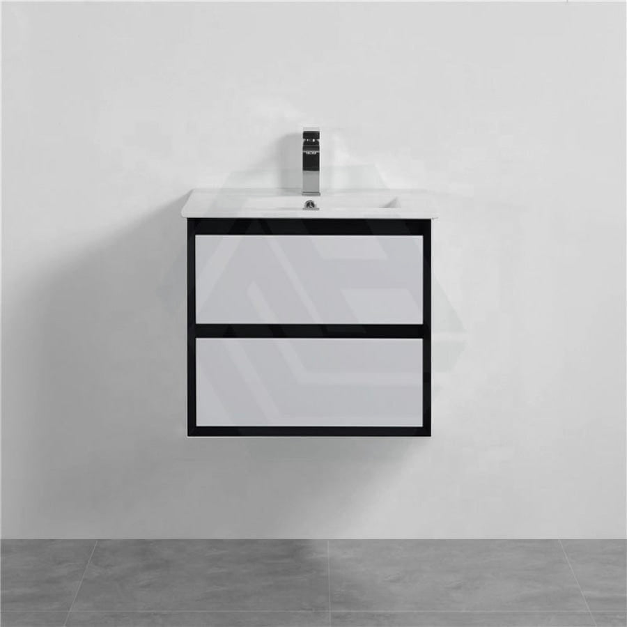 600-1500Mm Wall Hung Pvc Vanity Matt Black & White Cabinet Only For Bathroom 900Mm Vanities