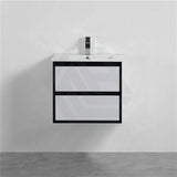 600-1500Mm Wall Hung Pvc Vanity Matt Black & White Cabinet Only For Bathroom 900Mm Vanities