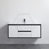 600-1500Mm Wall Hung Pvc Vanity Matt Black & White Cabinet Only For Bathroom 900Mm Vanities