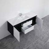 600-1500Mm Wall Hung Pvc Vanity Matt Black & White Cabinet Only For Bathroom 900Mm Vanities