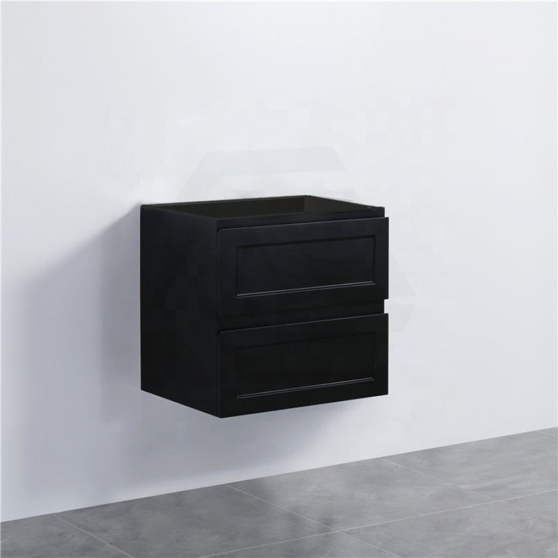 600-1500Mm Wall Hung Pvc Vanity With Matt Black Finish For Bathroom Cabinet Only&Ceramic/Poly Top