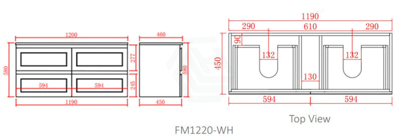 600-1500Mm Wall Hung Pvc Vanity With Matt Black Finish For Bathroom Cabinet Only&Ceramic/Poly Top