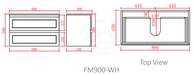 600-1500Mm Wall Hung Pvc Vanity With Matt Black Finish For Bathroom Cabinet Only&Ceramic/Poly Top