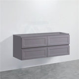 600-1500Mm Wall Hung Pvc Vanity With Matt Grey Finish For Bathroom Cabinet Only&Ceramic/Poly Top